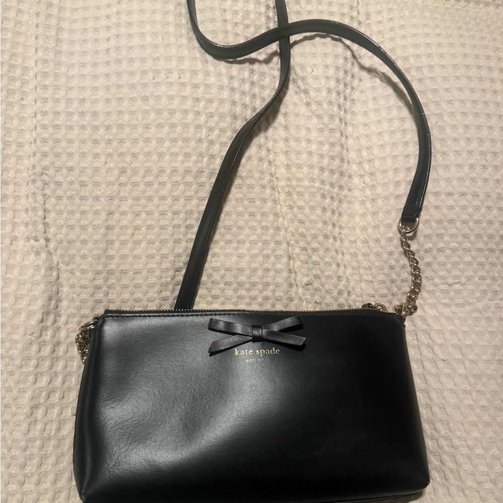 Kate Spade Black Crossbody Bag with Bow Accent